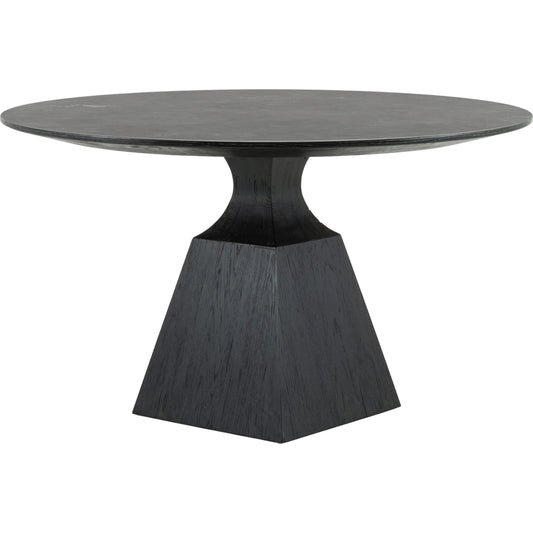Sargon Dining Table by Four Hands in washed black, bluestone and washed black, blue stone. Made from bluestone, solid oak in a modern style.