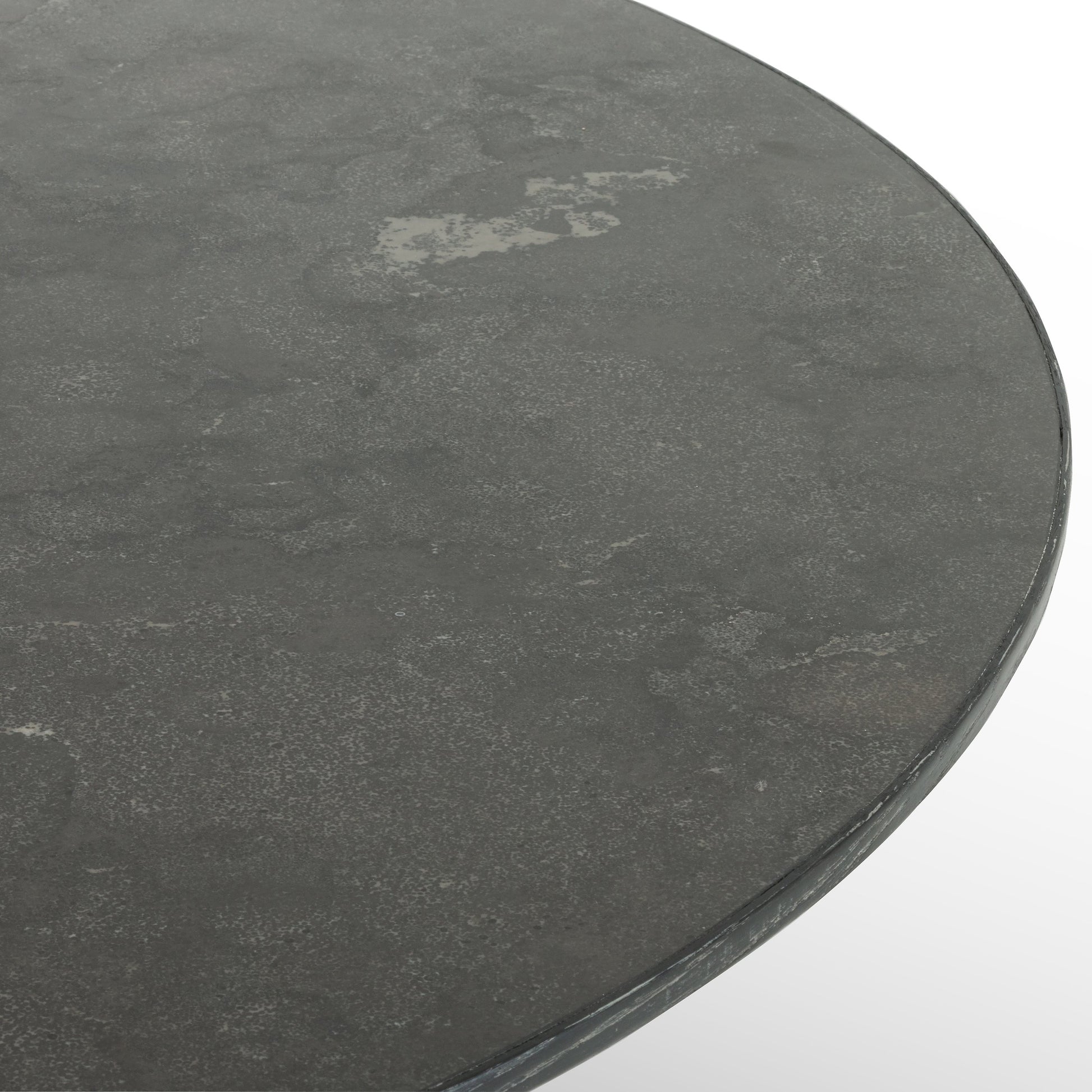 Sargon Dining Table by Four Hands in washed black, bluestone and washed black, blue stone. Made from bluestone, solid oak in a modern style.