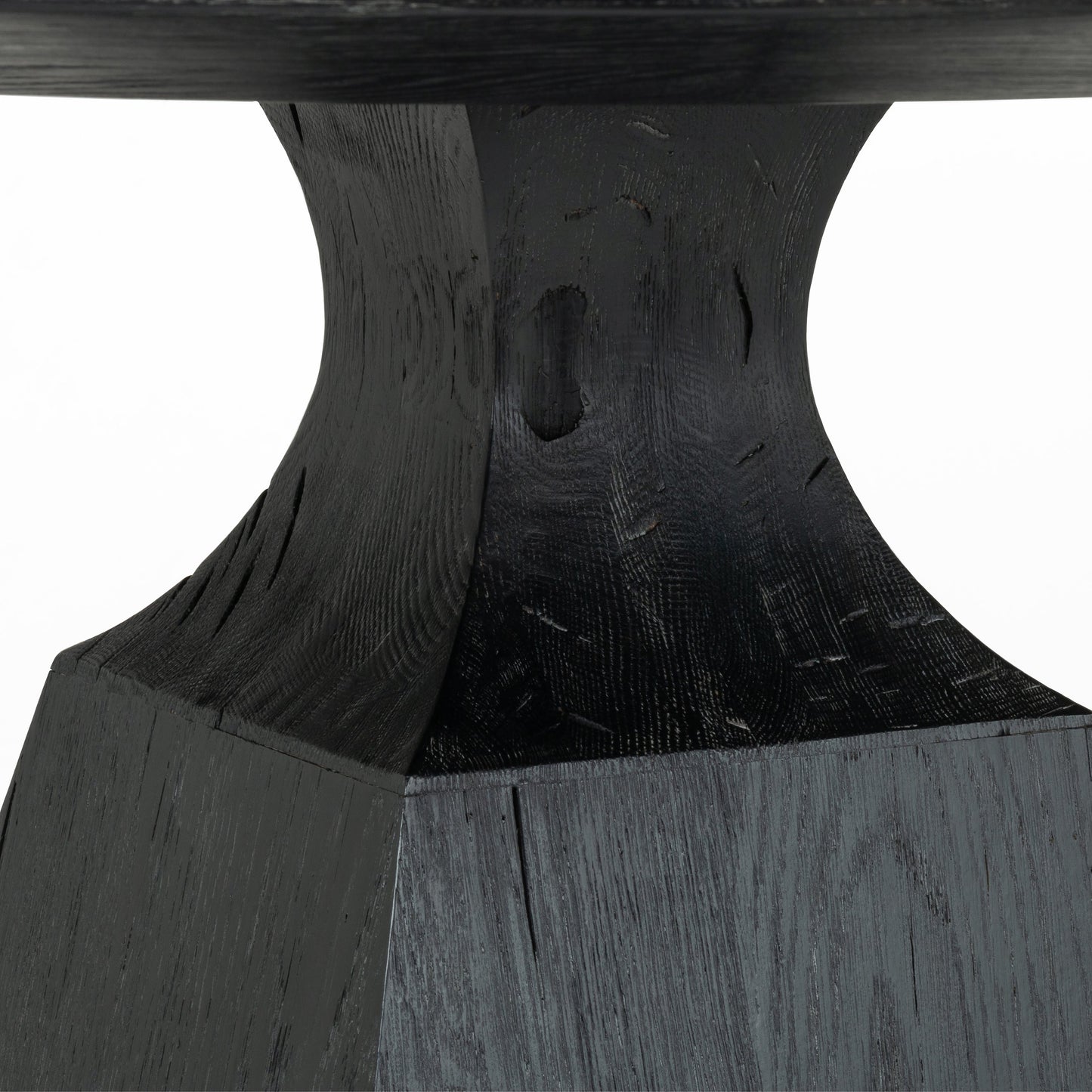 006 SI-1716625 | Closeup | Sargon Dining Table by Four Hands in washed black, bluestone and washed black, blue stone. Made from bluestone, solid oak in a modern style.