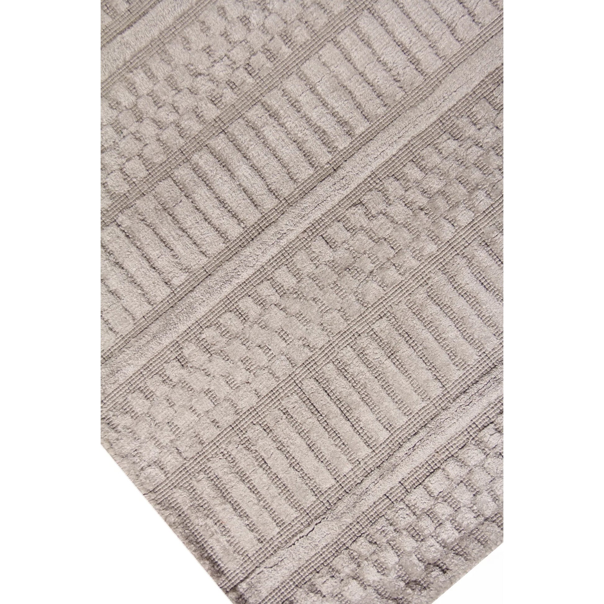 Addison Rug by Exquisite Rugs in aluminum. Made from bamboo silk in a unique style.