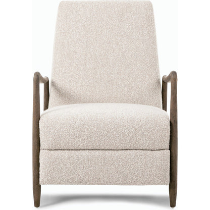 Braden Recliner by Four Hands in dakota black, rubbed sienna brown. Made from top grain leather, solid parawood, 100% polyester in a modern style.