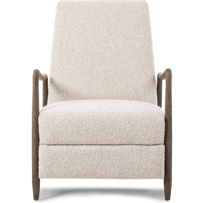 Braden Recliner by Four Hands in dakota black, rubbed sienna brown. Made from top grain leather, solid parawood, 100% polyester in a modern style.