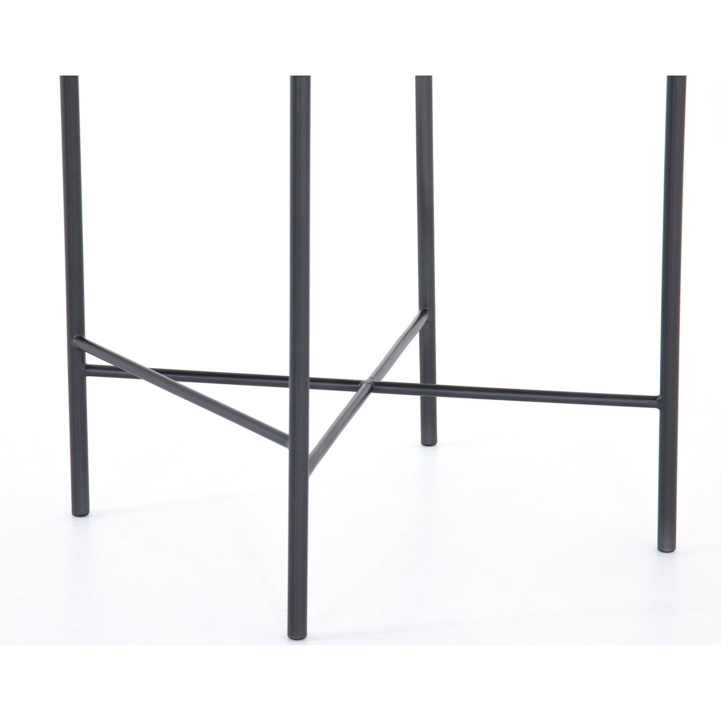 007 SI-1715370 | Closeup | Garza Counter Stool by Four Hands in natural leather, gunmetal. Made from iron, top grain leather in a cottage & farmhouse style.