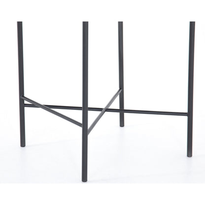 Garza Counter Stool by Four Hands in natural leather, gunmetal. Made from iron, top grain leather in a cottage & farmhouse style.
