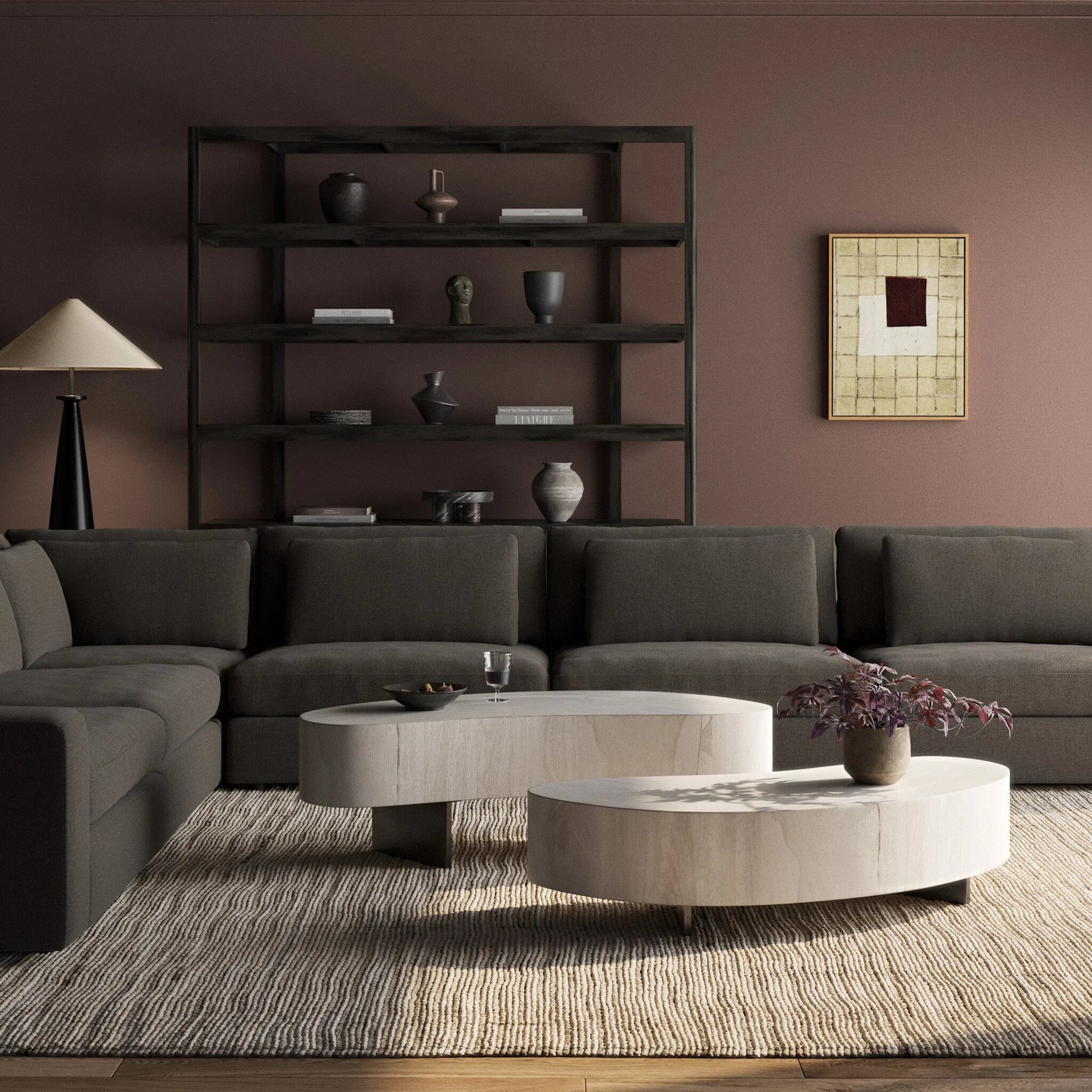 Avett Nesting Coffee Table by Four Hands. Made from guanacaste veneer, iron, thick guanacaste veneer in a eclectic & global style.