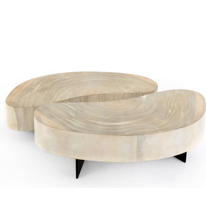 Avett Nesting Coffee Table by Four Hands. Made from guanacaste veneer, iron, thick guanacaste veneer in a eclectic & global style.