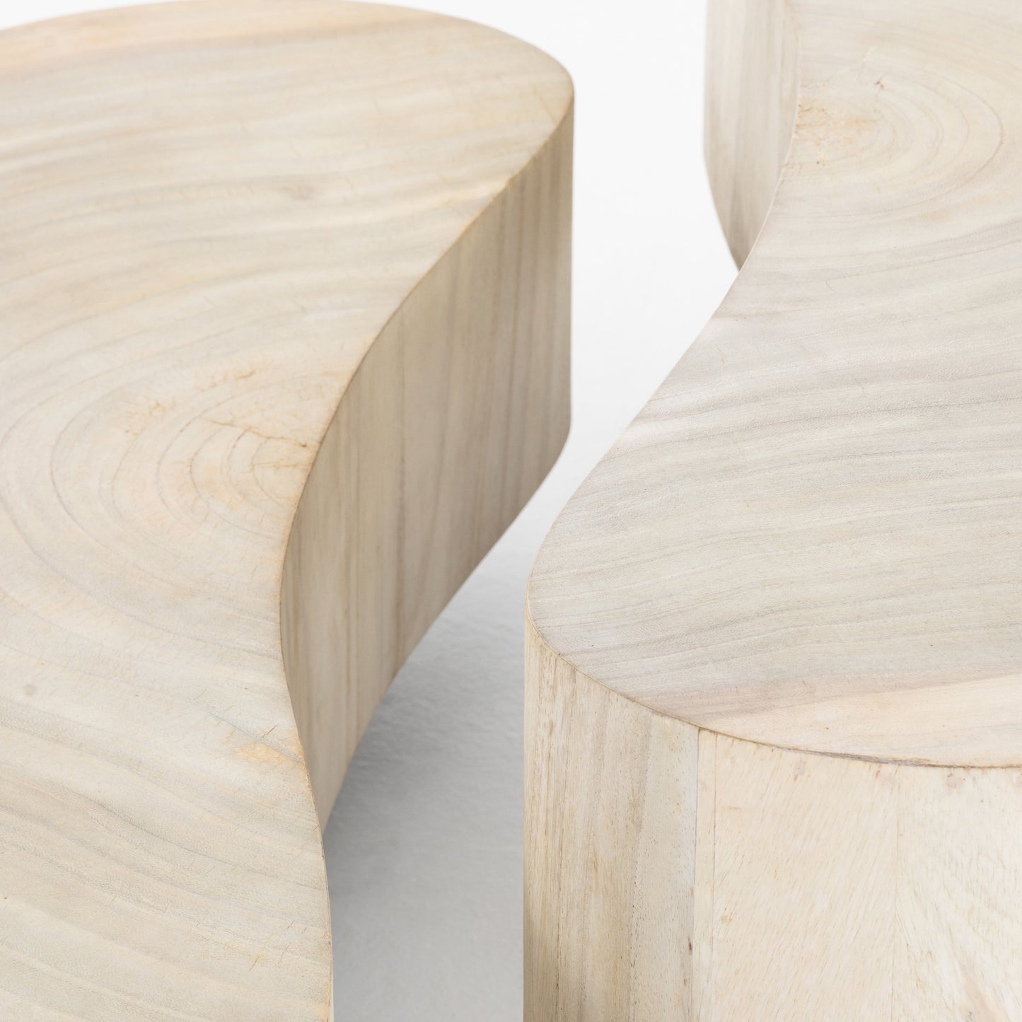 019 SI-1714334 | Closeup | Avett Nesting Coffee Table by Four Hands. Made from guanacaste veneer, iron, thick guanacaste veneer in a eclectic & global style.