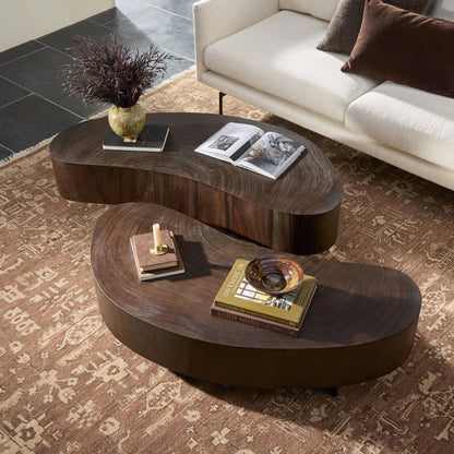 Avett Nesting Coffee Table by Four Hands. Made from guanacaste veneer, iron, thick guanacaste veneer in a eclectic & global style.