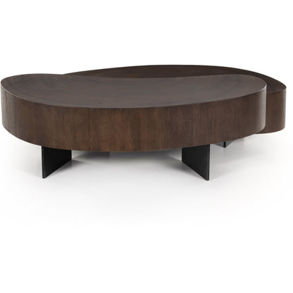 Avett Nesting Coffee Table by Four Hands. Made from guanacaste veneer, iron, thick guanacaste veneer in a eclectic & global style.