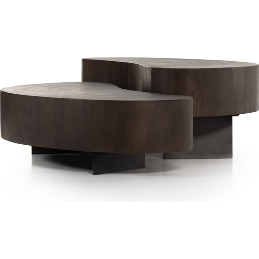 Avett Coffee Table by Four Hands. Made from guanacaste veneer, iron, thick guanacaste veneer in a eclectic & global style.