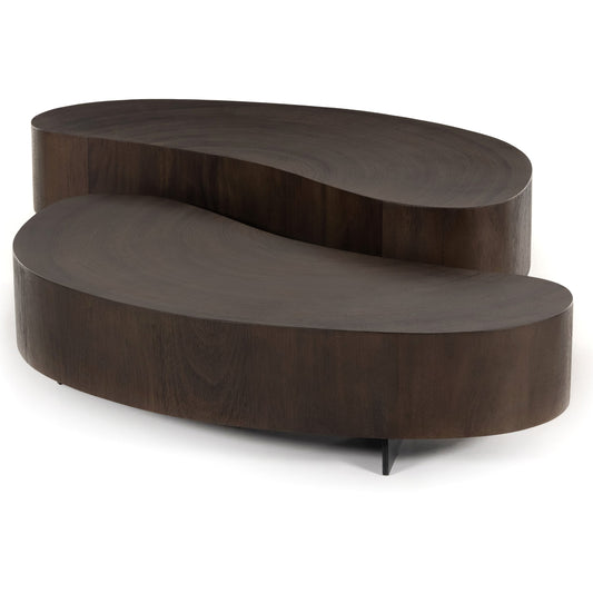 Avett Coffee Table by Four Hands. Made from guanacaste veneer, iron, thick guanacaste veneer in a eclectic & global style.