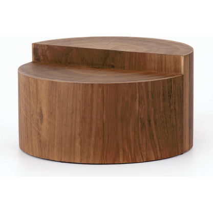 Bates Bunching Table by Four Hands in natural yukas, caramel oak veneer. Made from oak veneer, thick oyster cut, thick yukas veneer in a eclectic & global style.