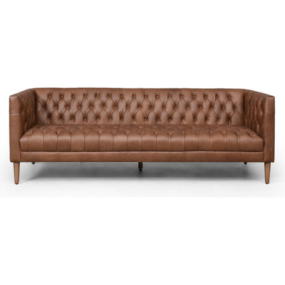 Williams Leather Sofa by Four Hands. Made from top grain leather, solid ash, 100% polyester in a rustic style.