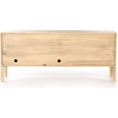 Isador Sideboard by Four Hands. Made from solid poplar, top grain leather, iron in a modern style.