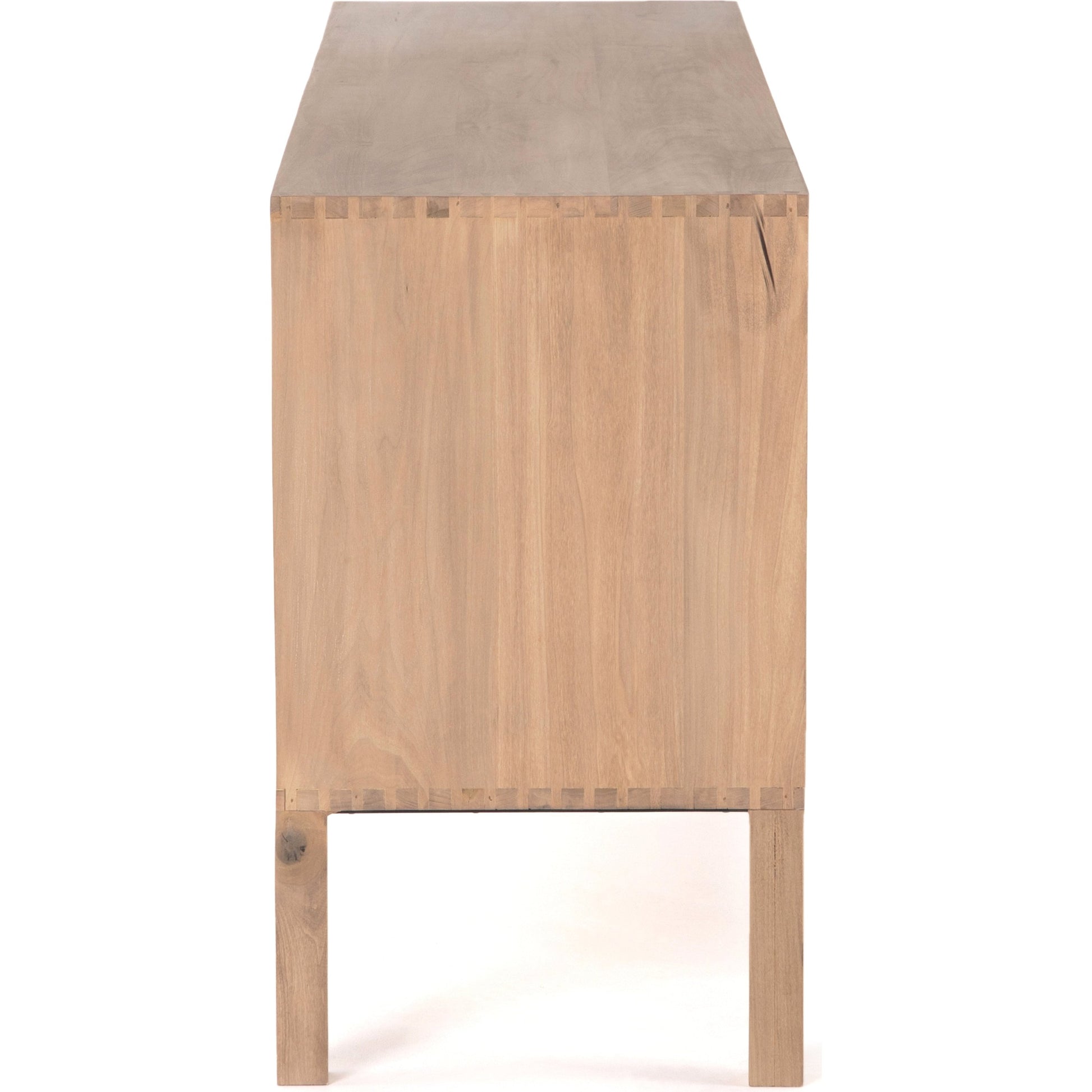 Isador Sideboard by Four Hands. Made from solid poplar, top grain leather, iron in a modern style.