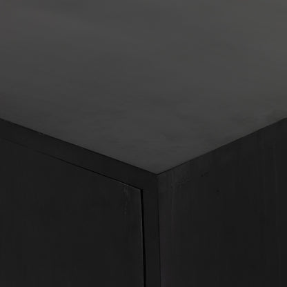 Isador Sideboard by Four Hands. Made from solid poplar, top grain leather, iron in a modern style.