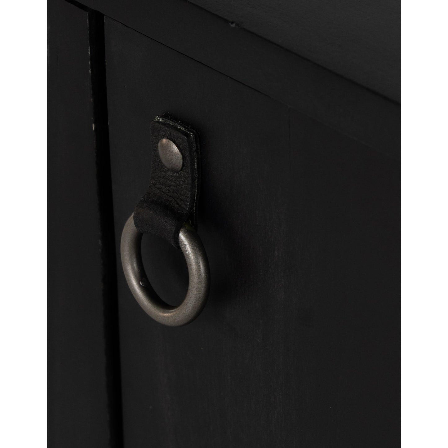 021 SI-1901156 | Additional Silo | Isador Sideboard by Four Hands. Made from solid poplar, top grain leather, iron in a modern style.