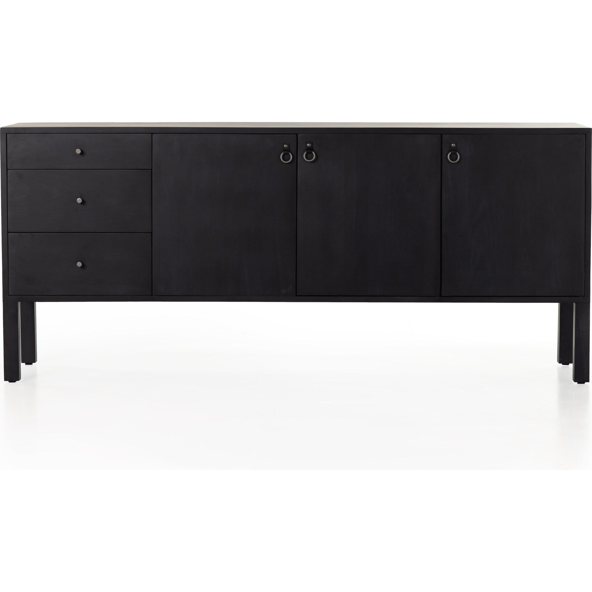 Isador Sideboard by Four Hands. Made from solid poplar, top grain leather, iron in a modern style.