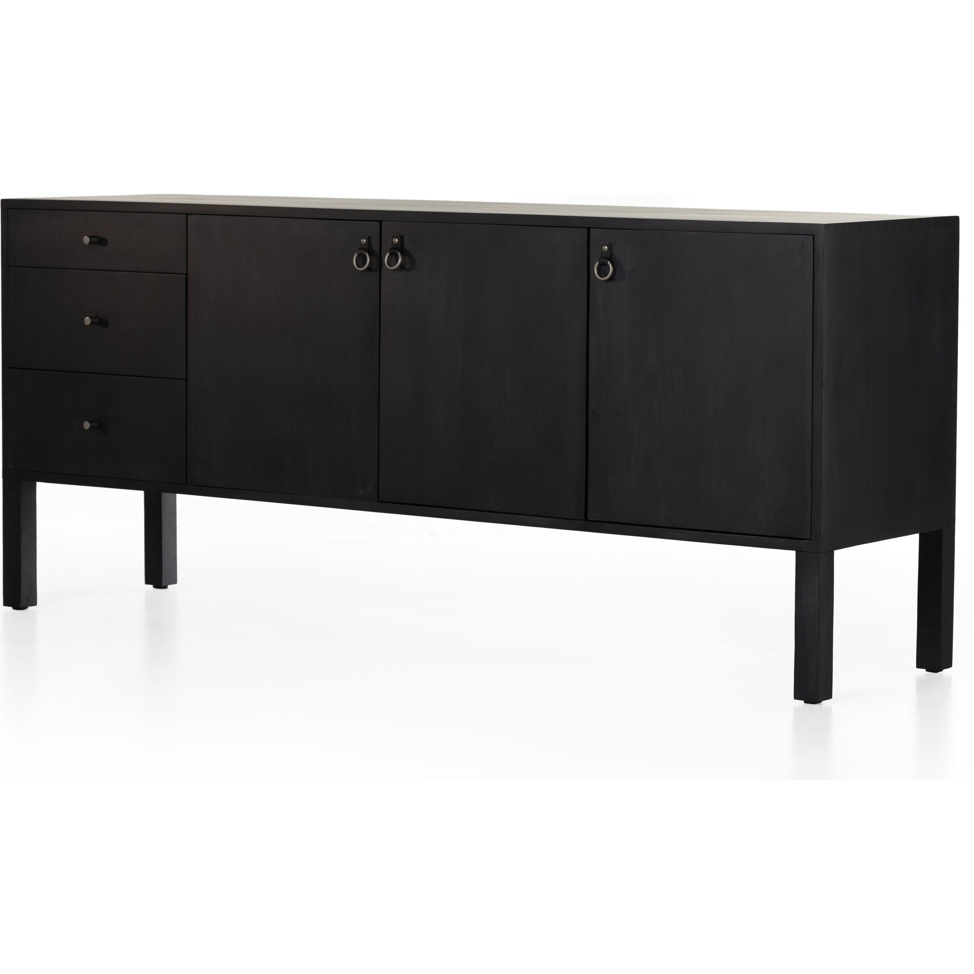 Isador Sideboard by Four Hands. Made from solid poplar, top grain leather, iron in a modern style.