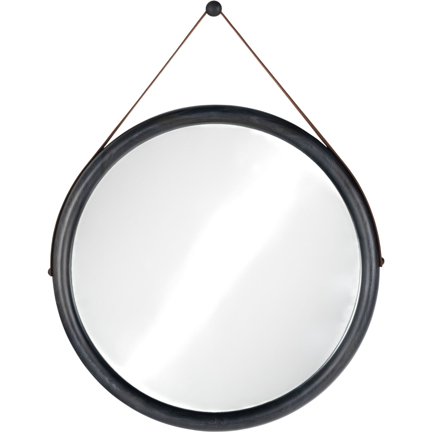 000 SI-1715060 | Primary Silo | Des Mirror by Four Hands. Made from solid poplar, top grain leather, iron in a modern style.