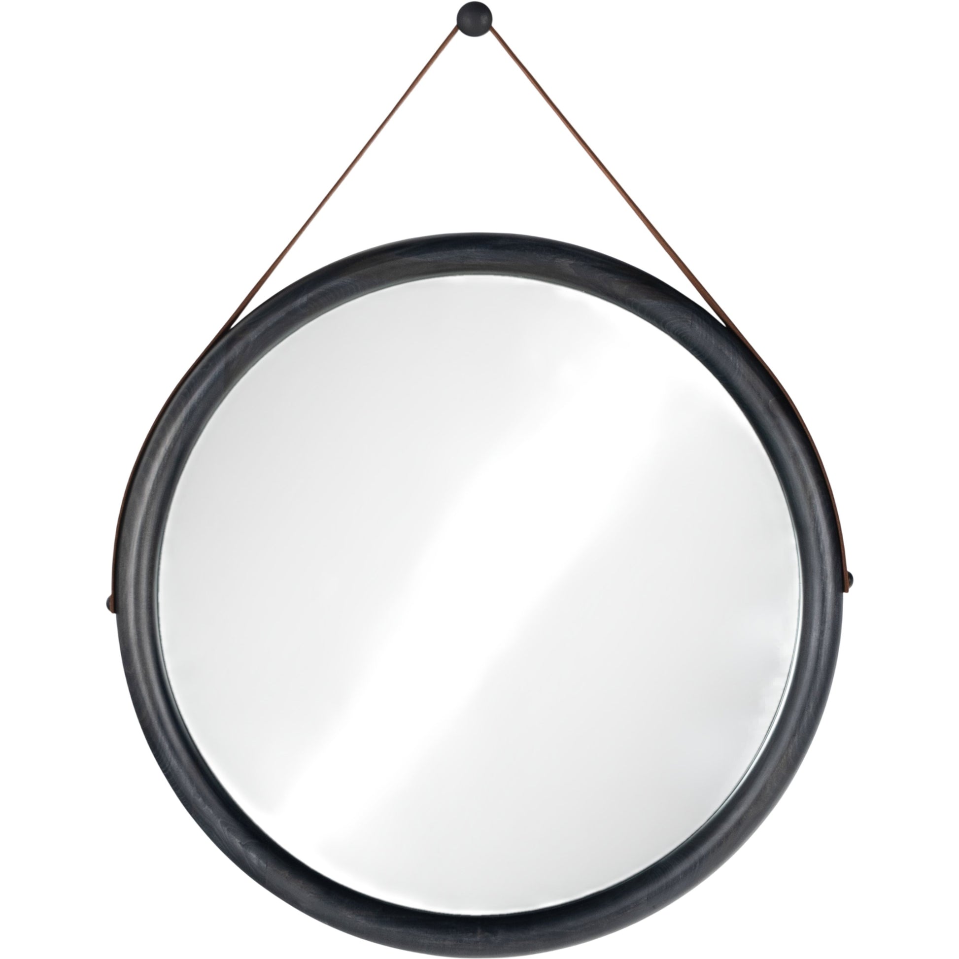 Des Mirror by Four Hands. Made from solid poplar, top grain leather, iron in a modern style.