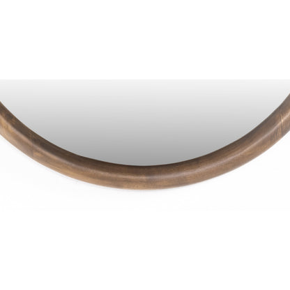 Des Mirror by Four Hands. Made from solid poplar, top grain leather, iron in a modern style.