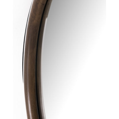 Des Mirror by Four Hands. Made from solid poplar, top grain leather, iron in a modern style.