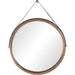 Des Mirror by Four Hands. Made from solid poplar, top grain leather, iron in a modern style.