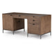 Trey Executive Desk by Four Hands. Made from solid poplar, top grain leather, iron in a rustic style.