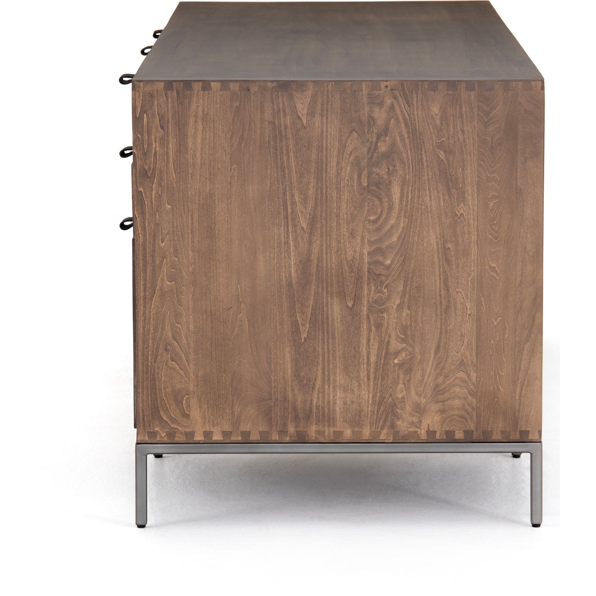 Trey Executive Desk by Four Hands. Made from solid poplar, top grain leather, iron in a rustic style.