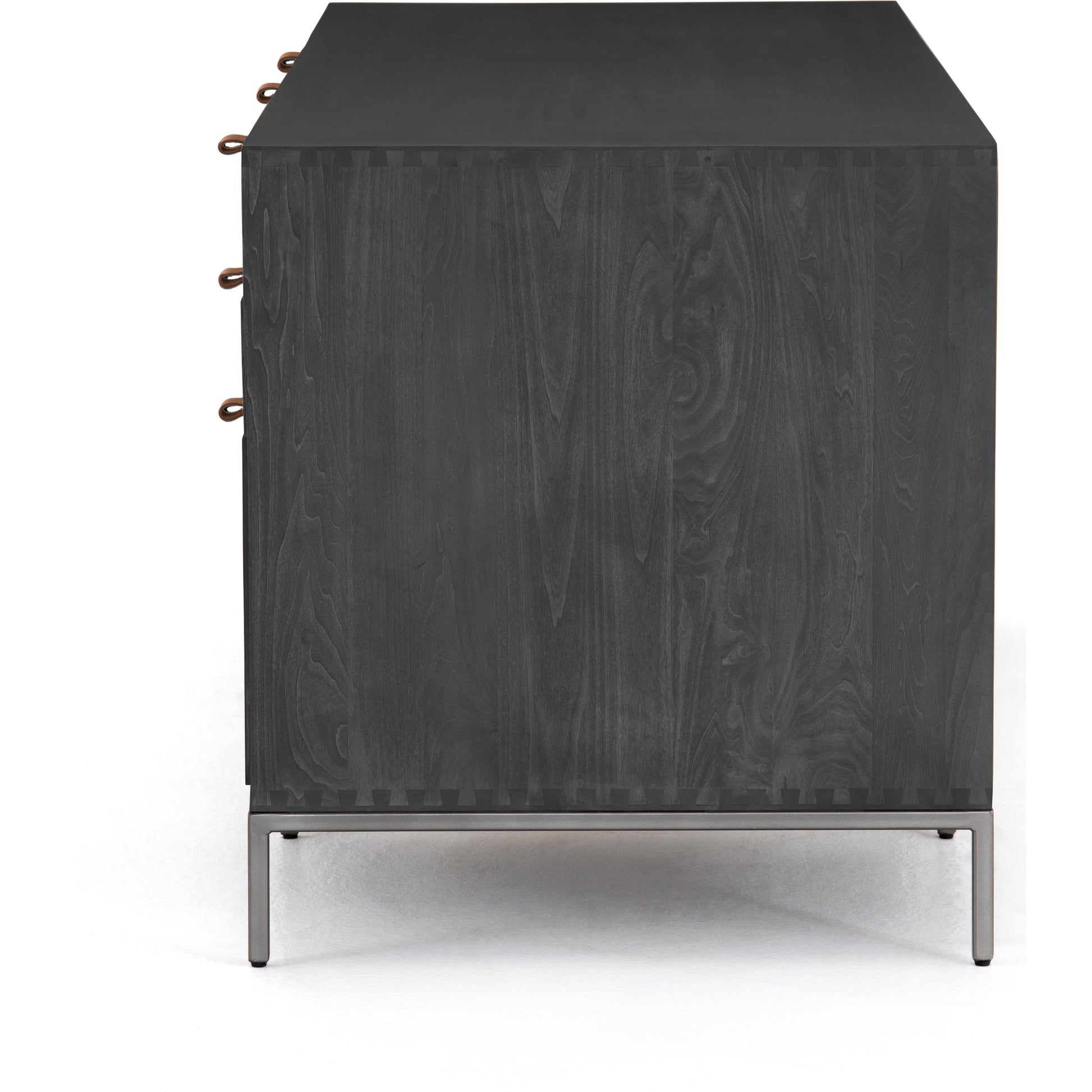 Trey Executive Desk by Four Hands. Made from solid poplar, top grain leather, iron in a rustic style.