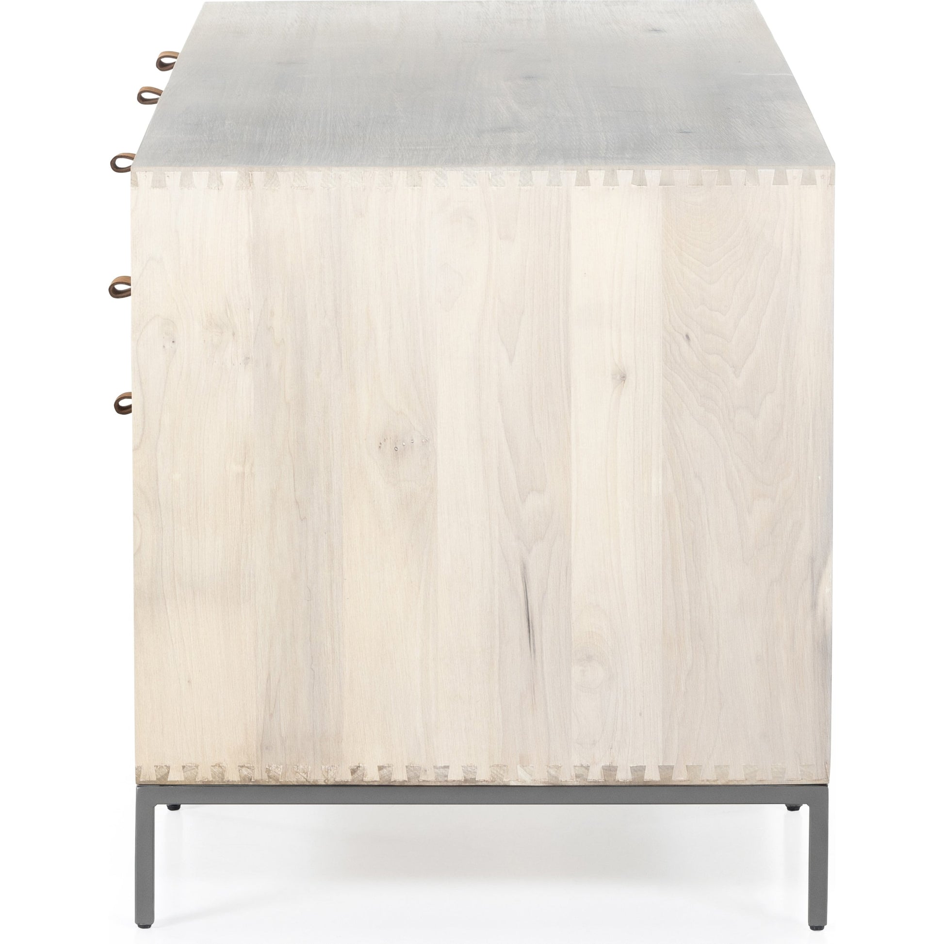 Trey Executive Desk by Four Hands. Made from solid poplar, top grain leather, iron in a rustic style.