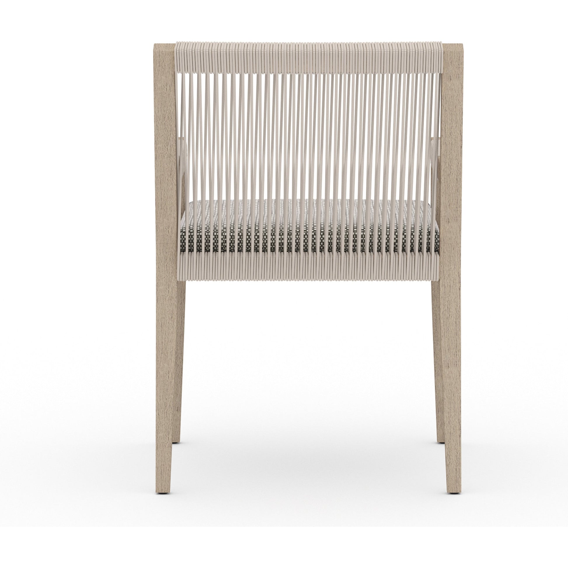 Sherwood Dining Armchair, Washed Brown by Four Hands. Made from 100% olefin, solid fsc®-certified teak, 100% polypropylene in a cottage & farmhouse style.