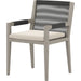 Sherwood Outdoor Dining Armchair, Weathered Grey by Four Hands. Made from 100% olefin, solid fsc®-certified teak, 100% polypropylene in a coastal style.