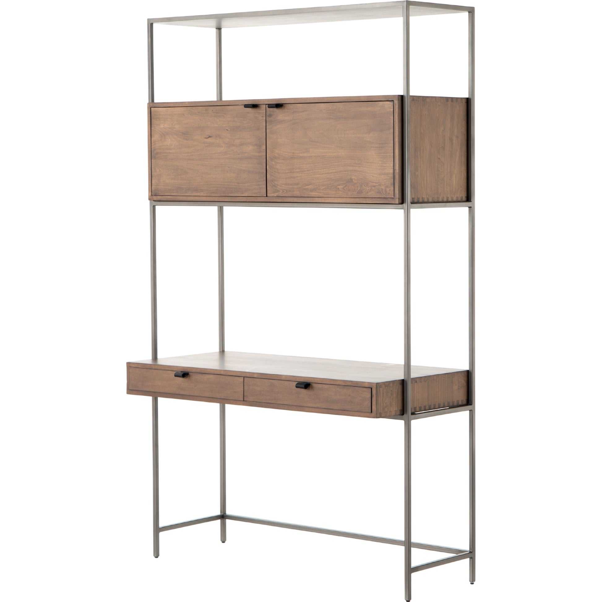 Trey Modular Wall Desk by Four Hands. Made from solid poplar, top grain leather in a modern style.