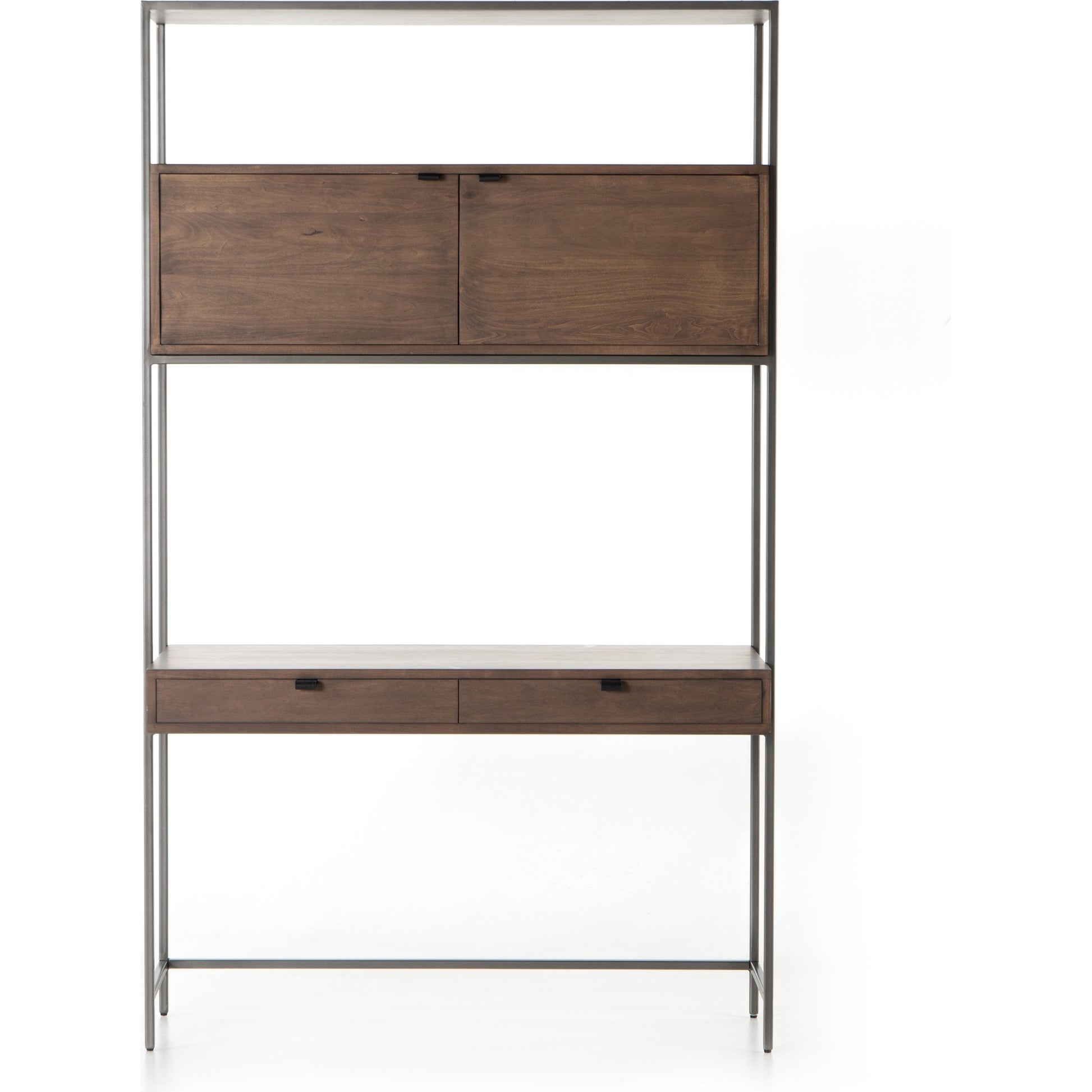 Trey Modular Wall Desk by Four Hands. Made from solid poplar, top grain leather in a modern style.