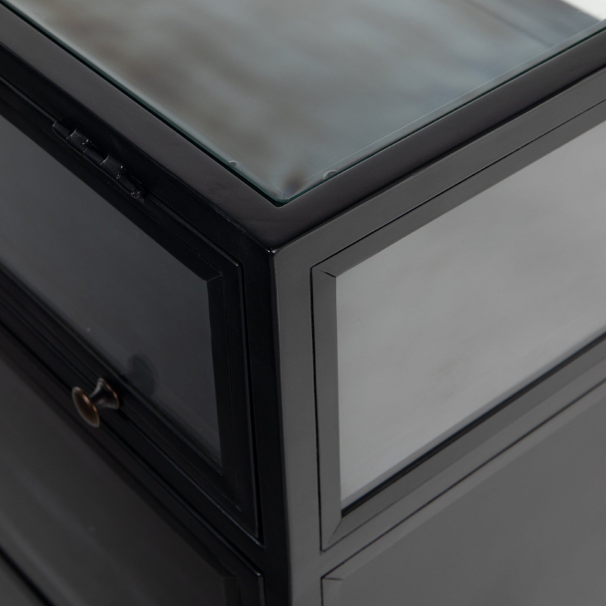 Shadow Box Sideboard by Four Hands in black. Made from iron in a modern style.