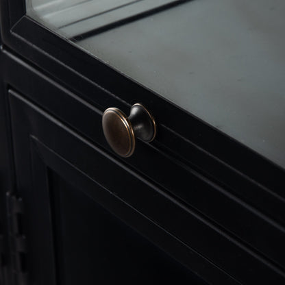 Shadow Box Sideboard by Four Hands in black. Made from iron in a modern style.