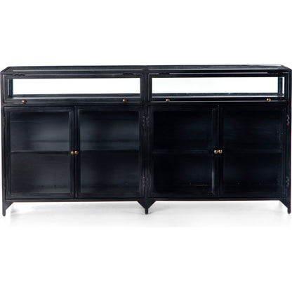 Shadow Box Sideboard by Four Hands in black. Made from iron in a modern style.