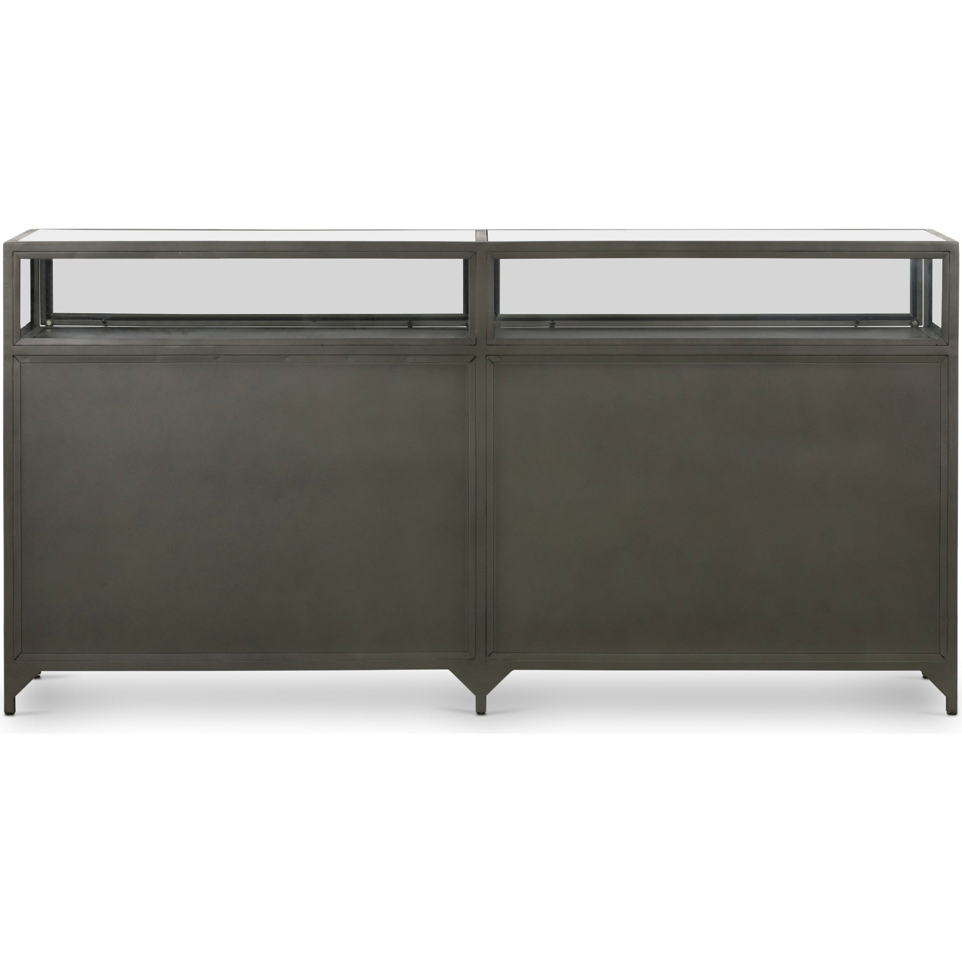 Shadow Box Sideboard by Four Hands in black. Made from iron in a modern style.