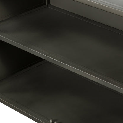 Shadow Box Sideboard by Four Hands in black. Made from iron in a modern style.