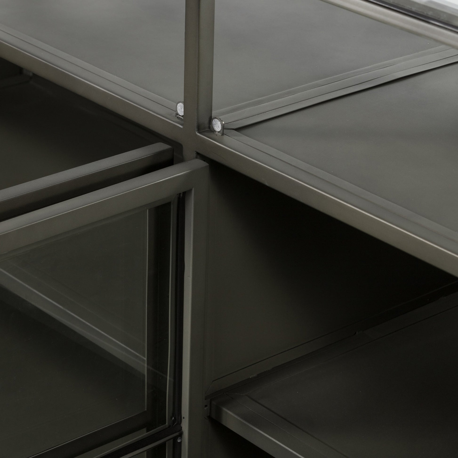 Shadow Box Sideboard by Four Hands in black. Made from iron in a modern style.