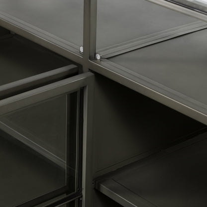 Shadow Box Sideboard by Four Hands in black. Made from iron in a modern style.