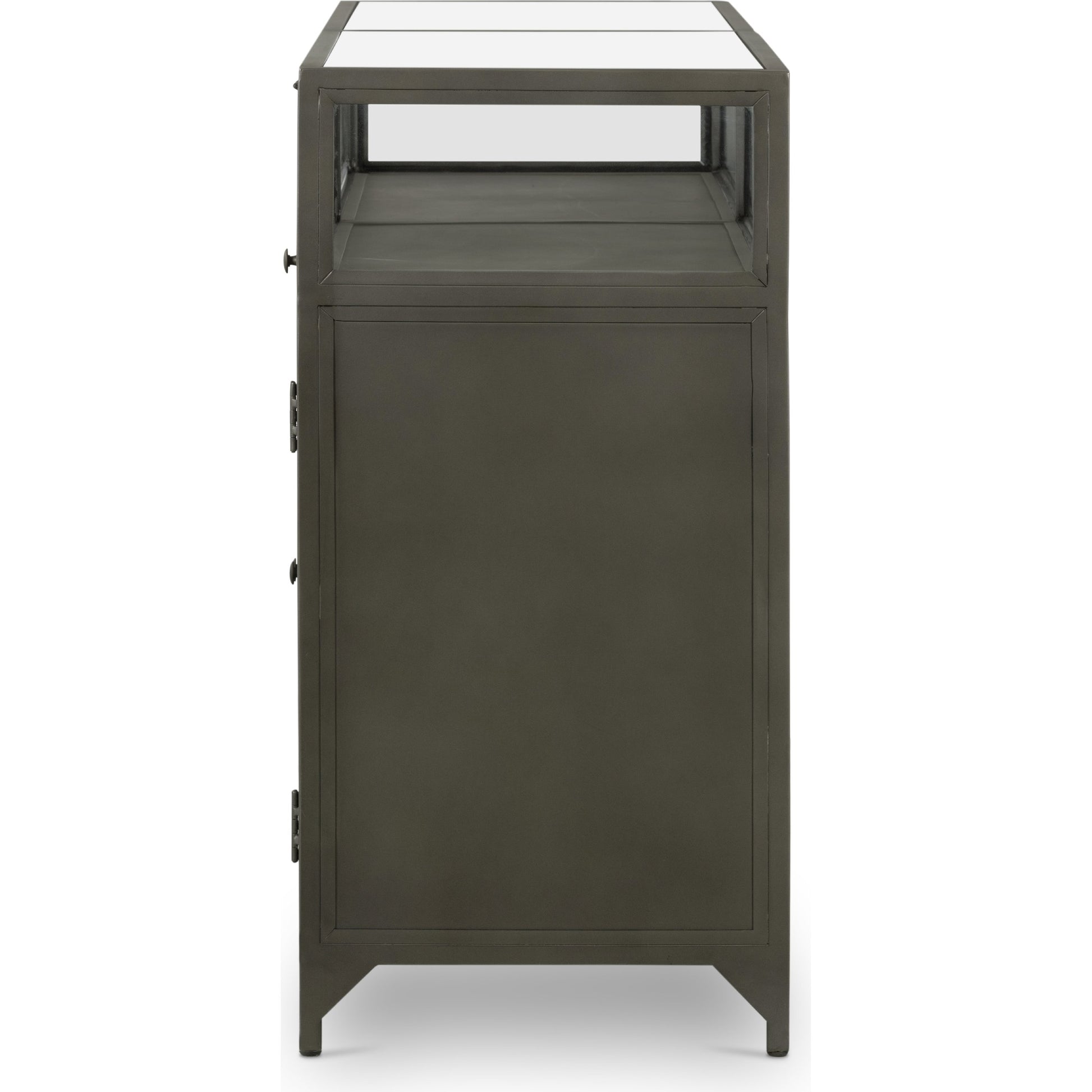 Shadow Box Sideboard by Four Hands in black. Made from iron in a modern style.