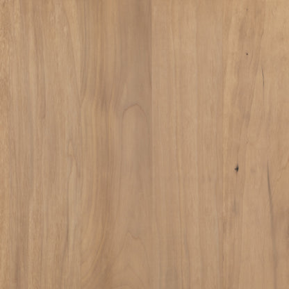 Isador Media Console by Four Hands in black wash poplar, natural iron, black leather and black wash poplar. Made from solid poplar, top grain leather in a modern style.