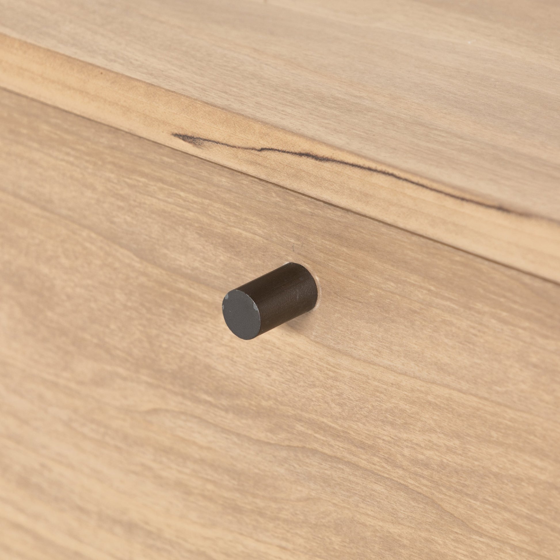 Isador Media Console by Four Hands in black wash poplar, natural iron, black leather and black wash poplar. Made from solid poplar, top grain leather in a modern style.