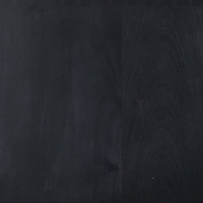 Isador Media Console by Four Hands in black wash poplar, natural iron, black leather and black wash poplar. Made from solid poplar, top grain leather in a modern style.