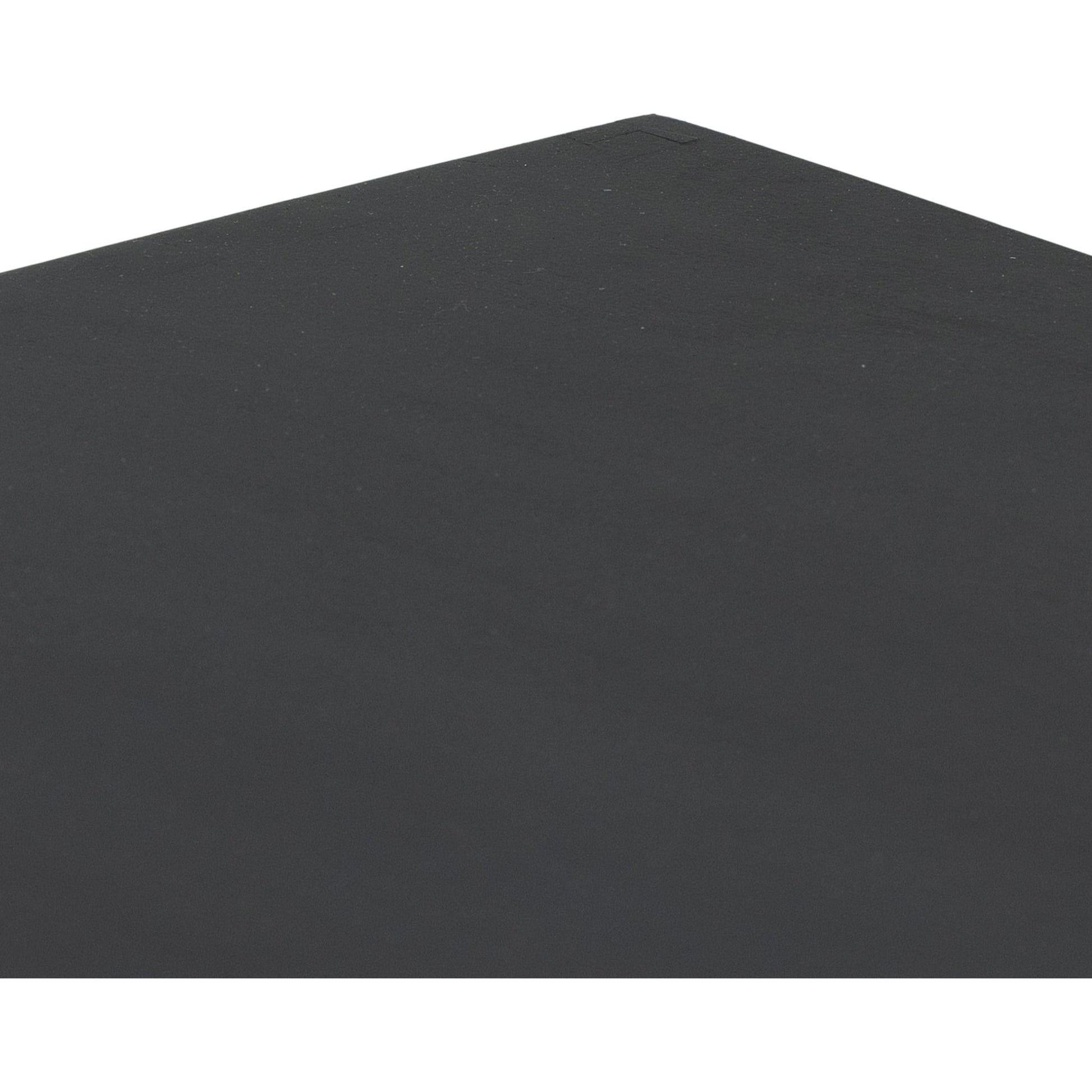 Isador Media Console by Four Hands in black wash poplar, natural iron, black leather and black wash poplar. Made from solid poplar, top grain leather in a modern style.