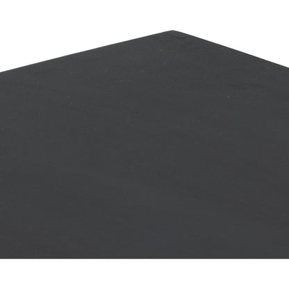 Isador Media Console by Four Hands in black wash poplar, natural iron, black leather and black wash poplar. Made from solid poplar, top grain leather in a modern style.