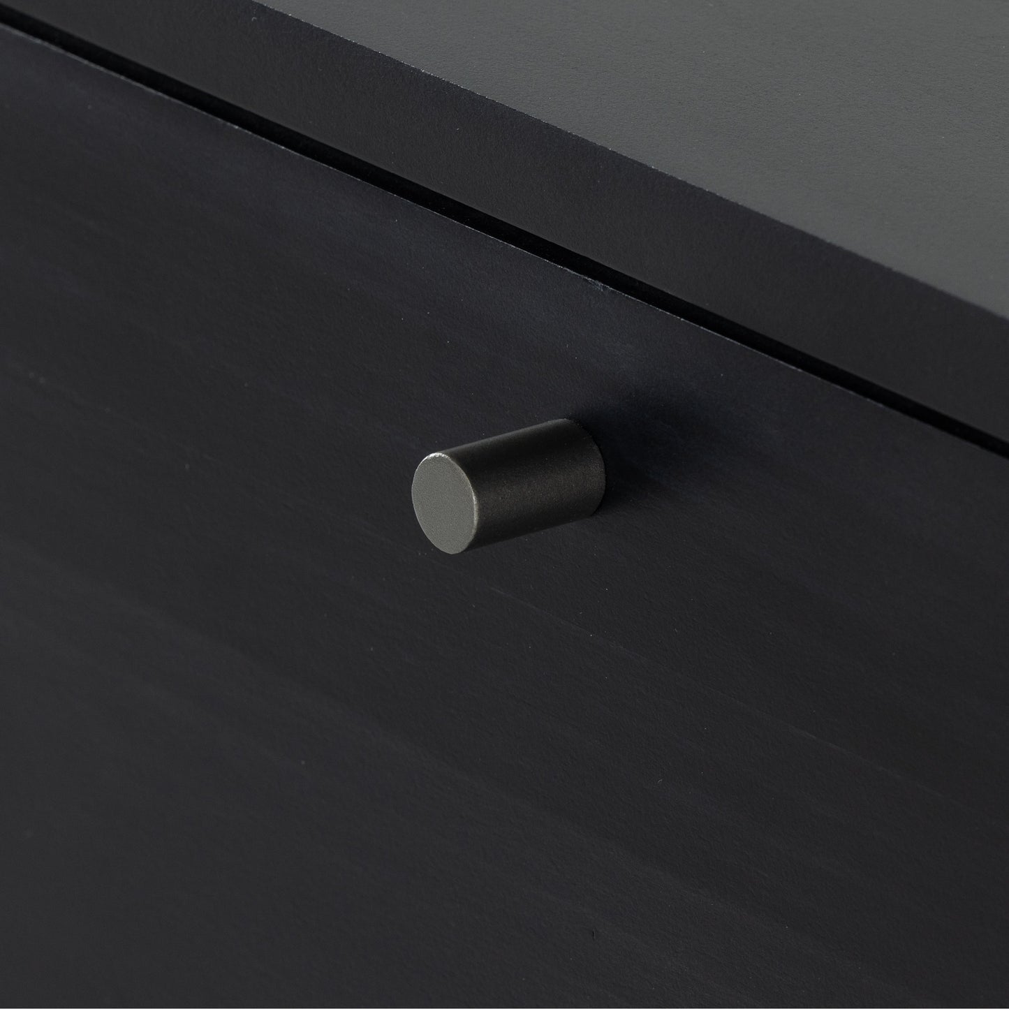 010 SI-1902454 | Additional Silo | Isador Media Console by Four Hands in black wash poplar, natural iron, black leather and black wash poplar. Made from solid poplar, top grain leather in a modern style.